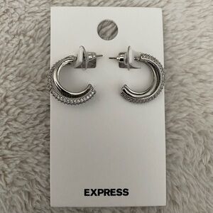 Express Silver Hoop Earrings